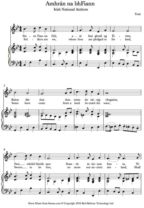 Irish National Anthem For String Orchestra (MFAO World National Anthem Series)